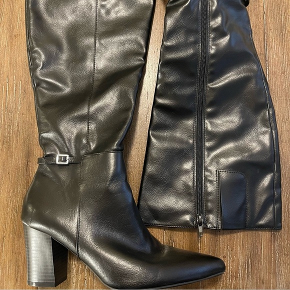 Life Stride Black Knee High Boot Block Heel Pointed Toe Woman’s 8 Stanford Fall - Picture 2 of 8